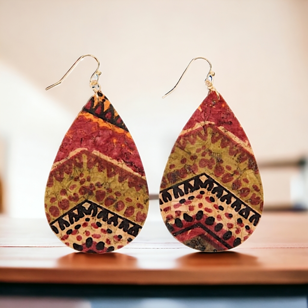 02579  Painted Cork Earrings
